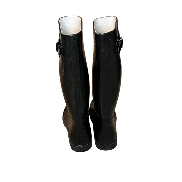 Forever Young Womens Black Rain Boots With Buckle Size 7 - Picture 3 of 4